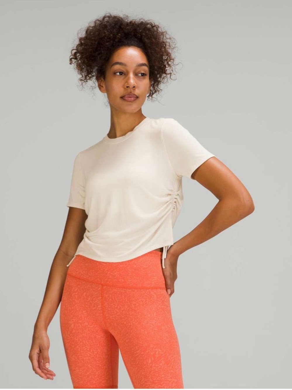 Lululemon Side Cinch Ribbed T-Shirt
White Opal